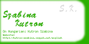 szabina kutron business card